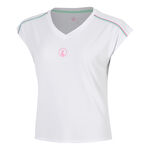 Ropa de tenis Quiet Please Quiet Please Volley Camiseta de manga corta Mujeres - blanco, rosa