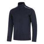 Ropa de tenis JLindeberg JLindeberg Leon Quarter Zip Camiseta de manga larga Hombres-azul oscuro