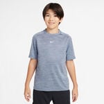 Ropa de tenis Nike Nike Dri-Fit Multi Heather Camiseta De Manga Corta Ni&ntilde;os-Azul-gris