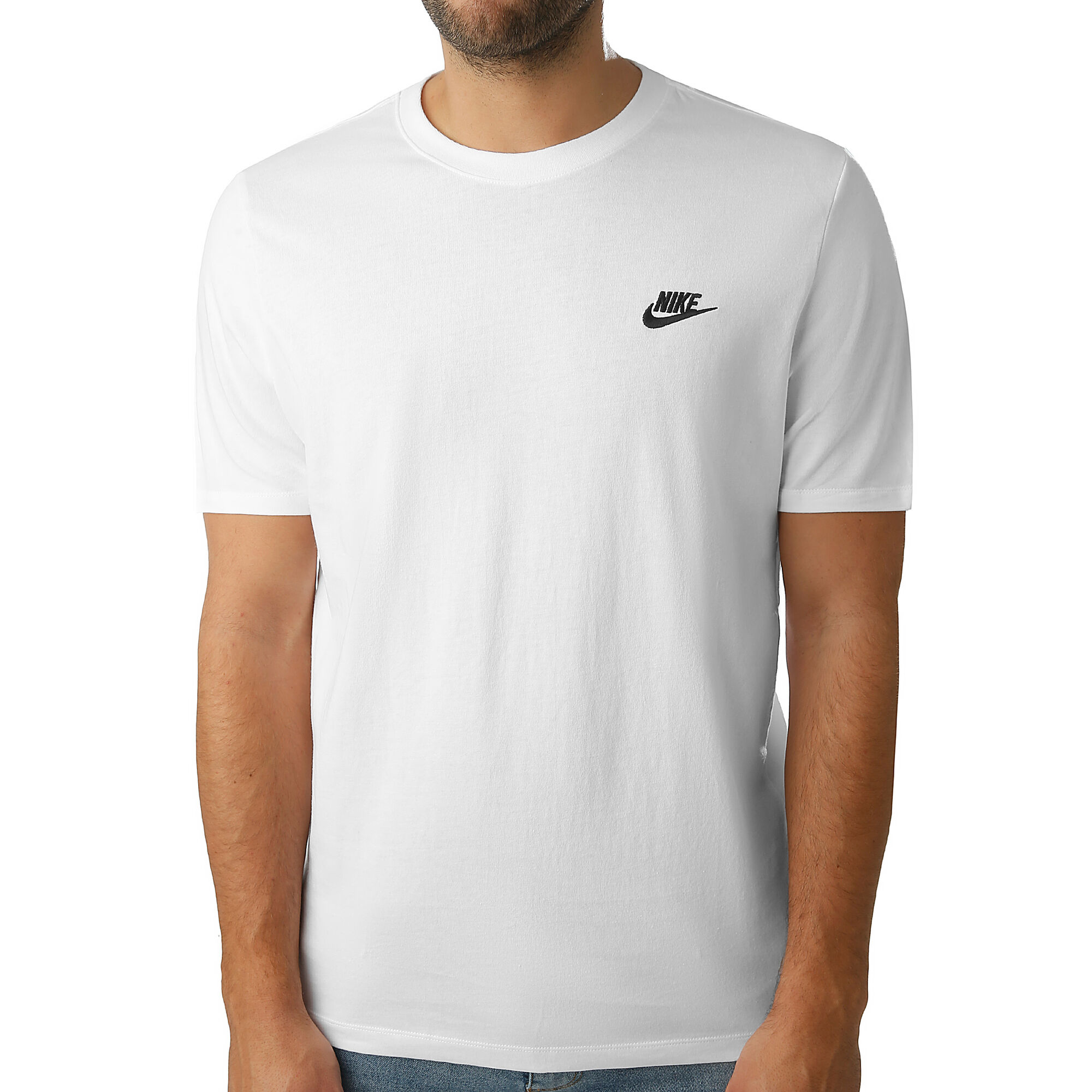 Nike Sportswear Club Camiseta De Manga Corta Hombres Blanco, Negro