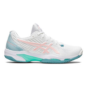 ASICS Solution Speed FF 2 Zapatilla Tierra Batida Mujeres - Blanco, Rosa