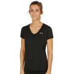 Ropa Under Armour Under Armour Tech Solid Camiseta De Manga Corta Mujeres-Negro,Plateado