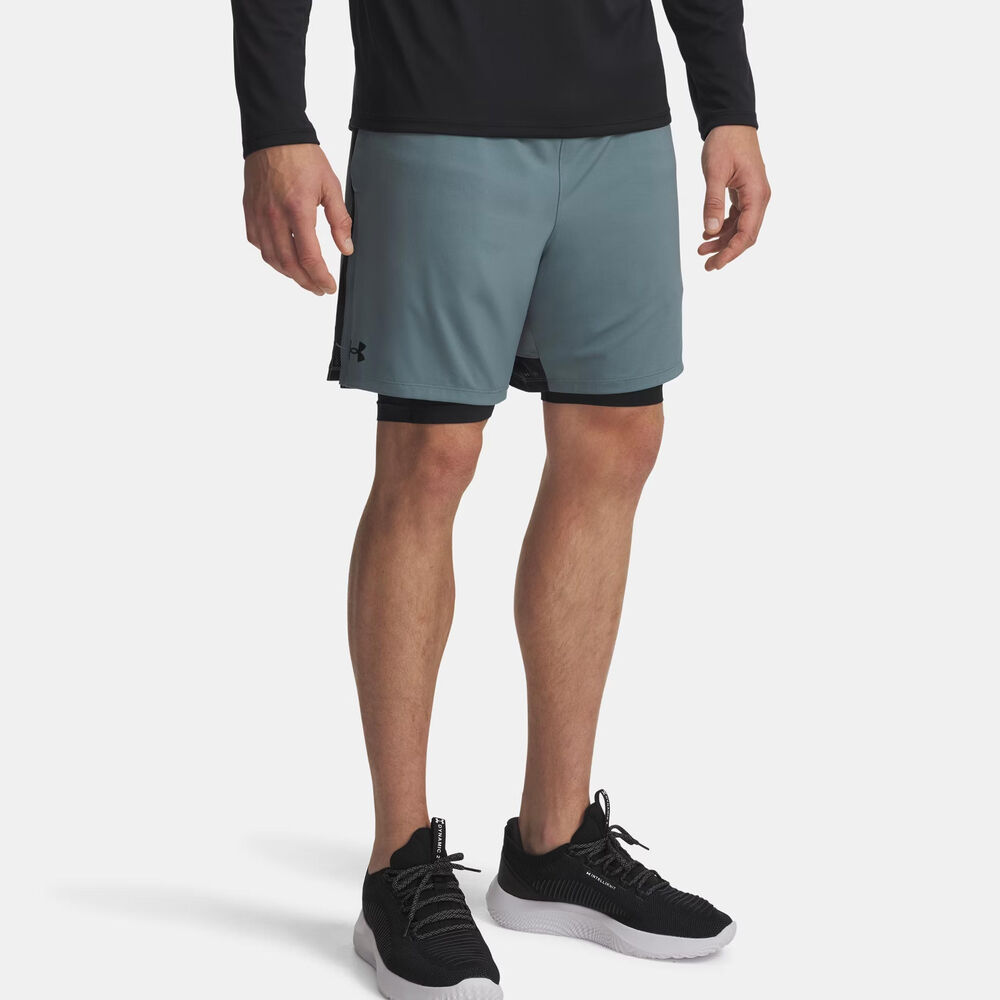 Under Armour Tech Vent 2in1 Shorts Hombres-azul-gris