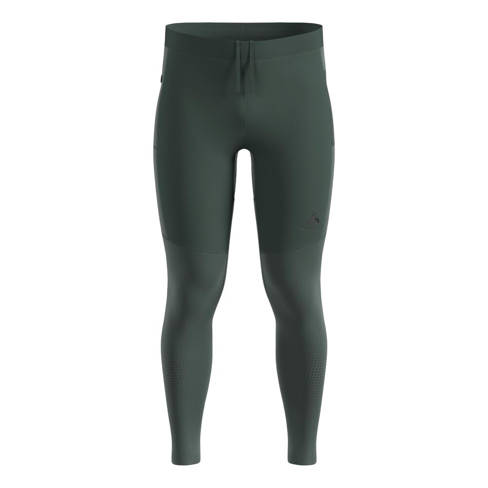 Odlo Zeroweight Warm Reflective Mallas Para Correr Hombres-Oliva