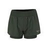 Dri-Fit One Mid Rise 2in1 3in Shorts Mujeres - verde, plateado