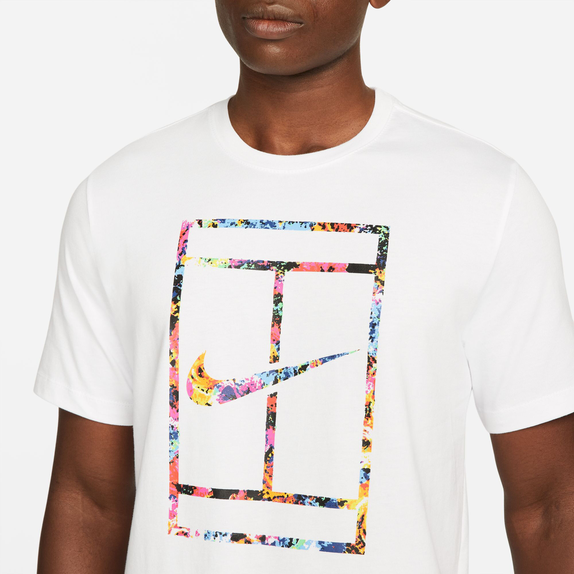 Nike Court Tee Garden Party Manga Corta Hombres - Blanco, Multicolor compra online Tennis-Point