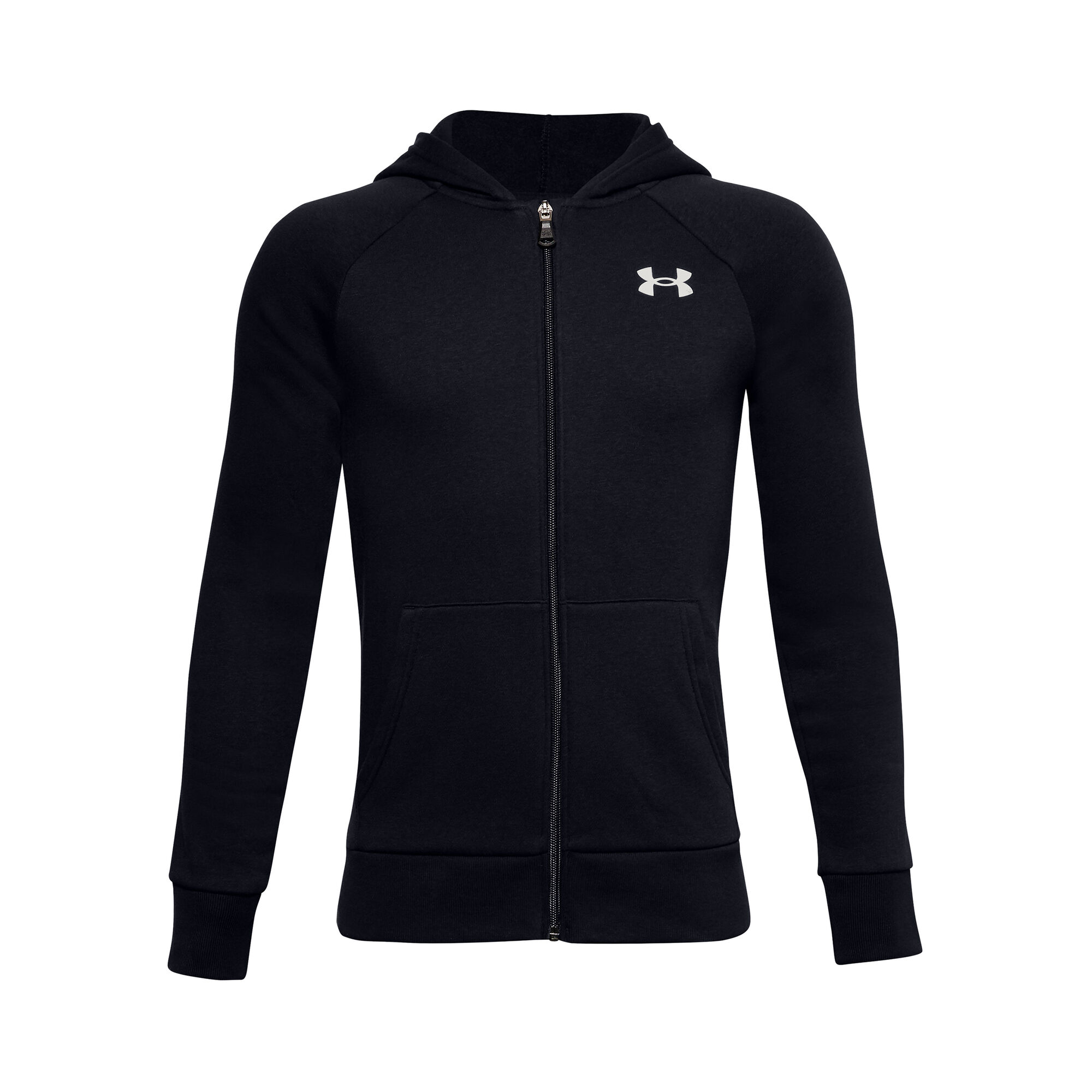 Under Armour RIVAL HOODIE - Sudadera con cremallera - black/onyx  white/negro 