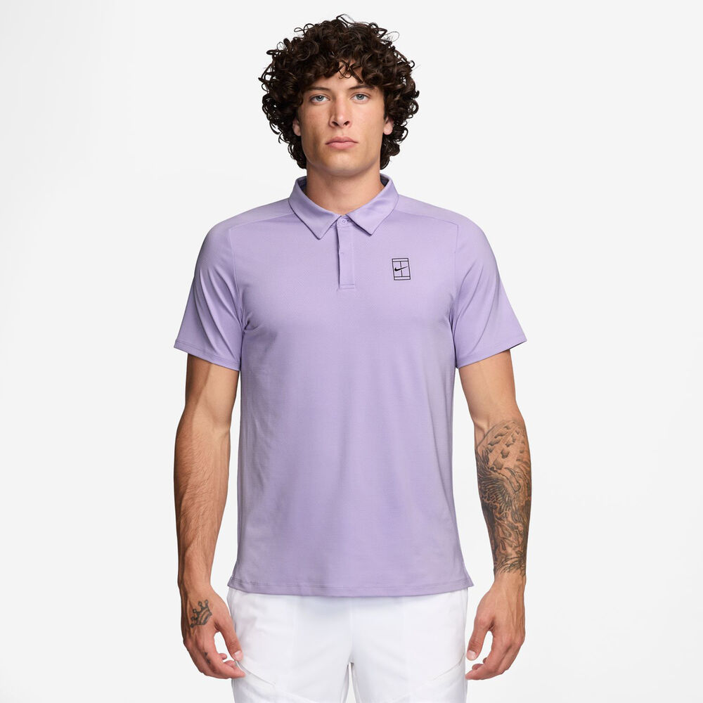 Nike Court Dri-FIT Advantage Polo Hombres-Morado,Negro