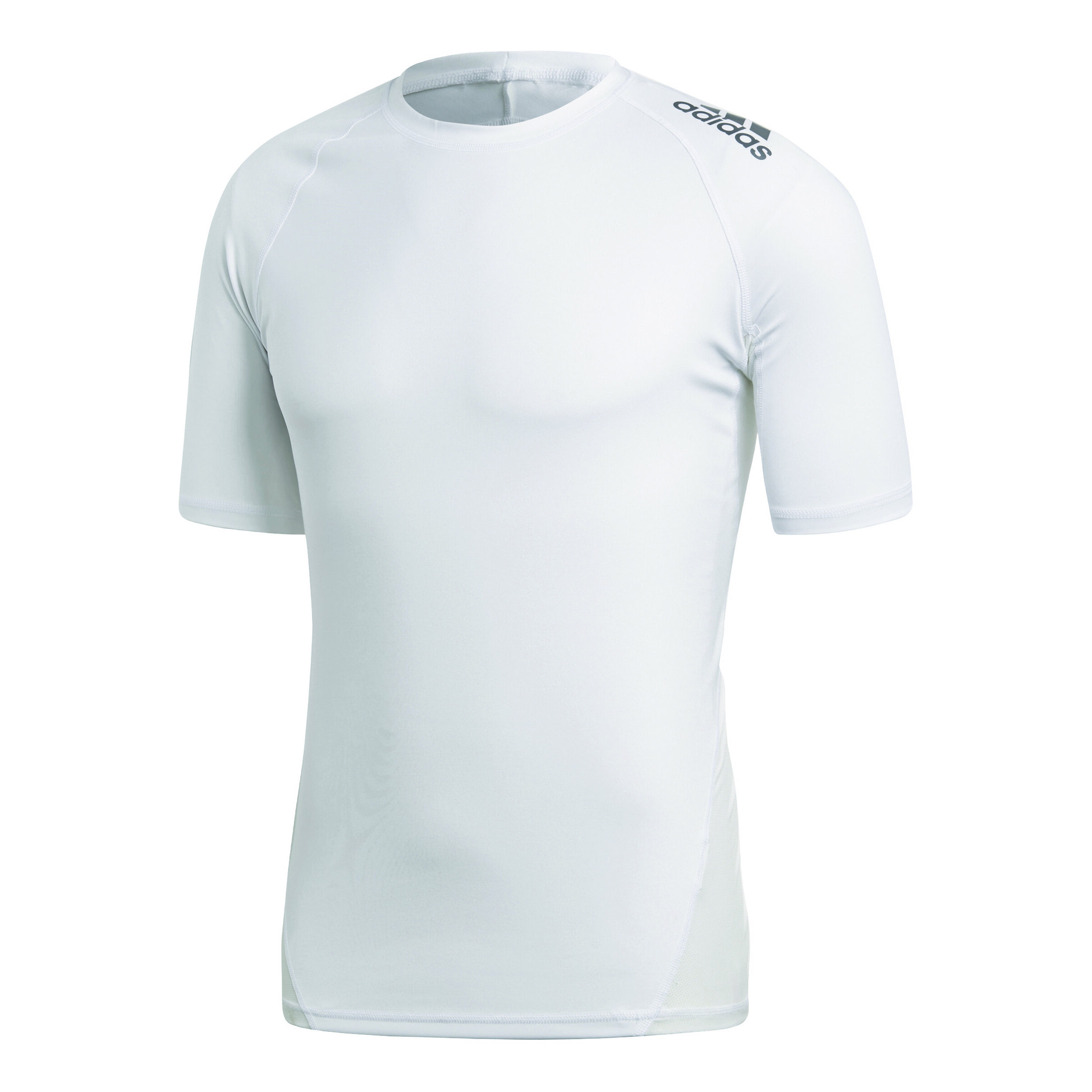 AlphaSkin Sport Camiseta De Manga Corta Hombres Blanco Gris