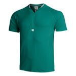 Ropa Wilson Wilson Players Seamless Zip Henley 2.0 Camiseta De Manga Corta Hombres-Verde