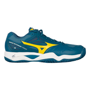 Mizuno Wave Intense Tour 5 Zapatilla Tierra Batida Hombres - Color Petróleo, Amarillo