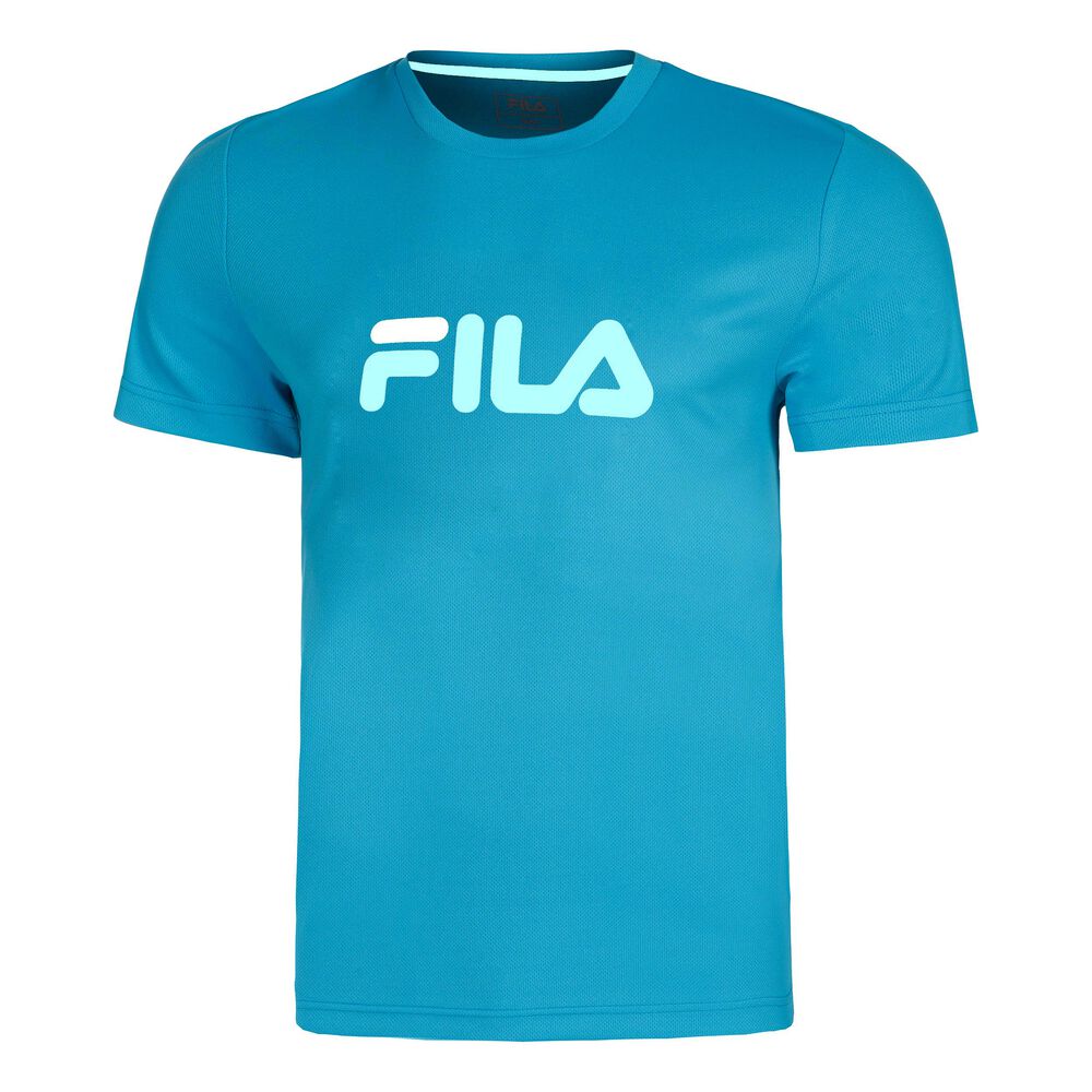 Fila Logo Camiseta De Manga Corta Hombres - Color Petróleo