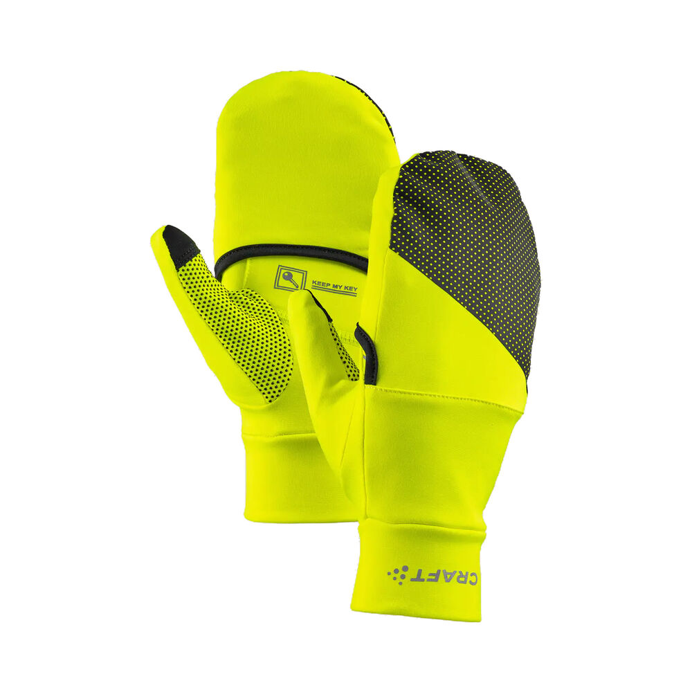 Craft ADV Lumen Fleece Hybrid Guantes De Correr - Verde Neón