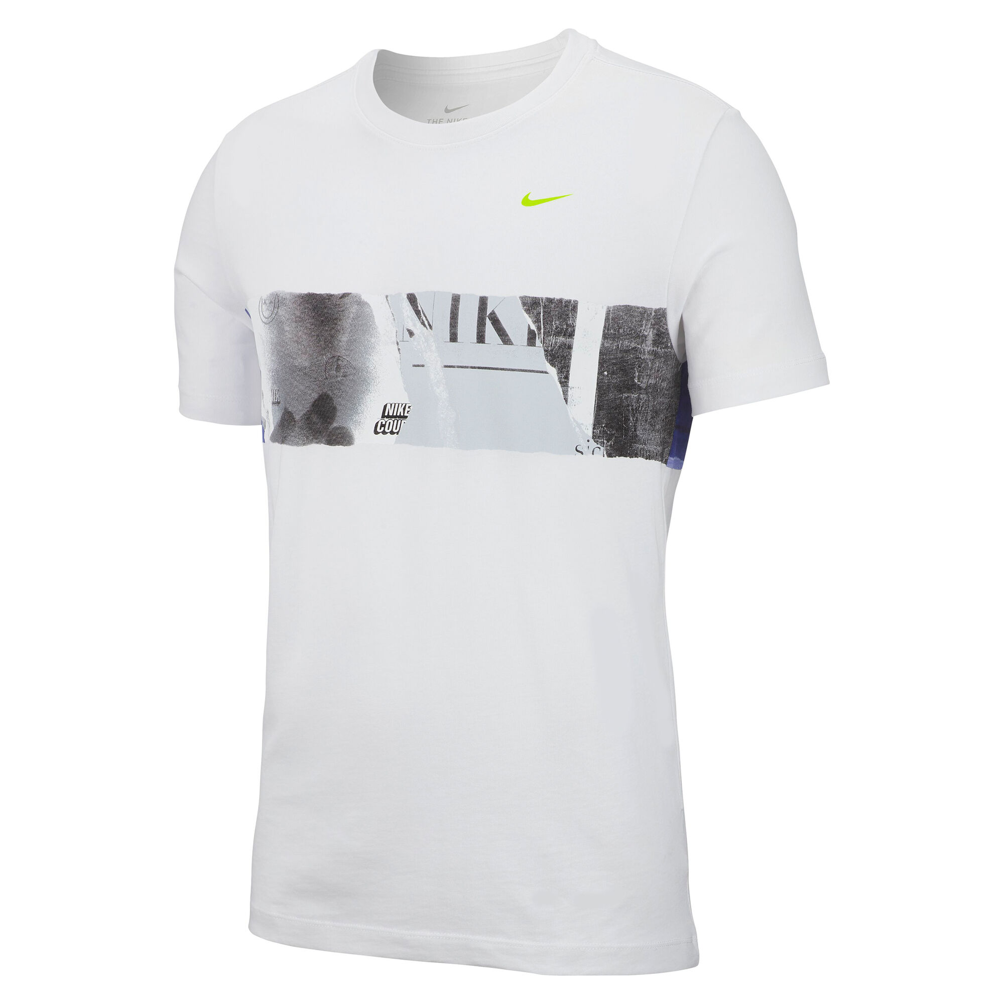 Nike Court Graphic Camiseta De Corta Hombres - Blanco, Gris Oscuro compra online | Tennis-Point