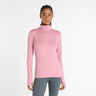 Essentials Space Dye Quarter Zip Camiseta de manga larga Mujeres-rosa