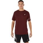 Ropa ASICS ASICS Icon Camiseta De Running Hombres-Rojo Vino