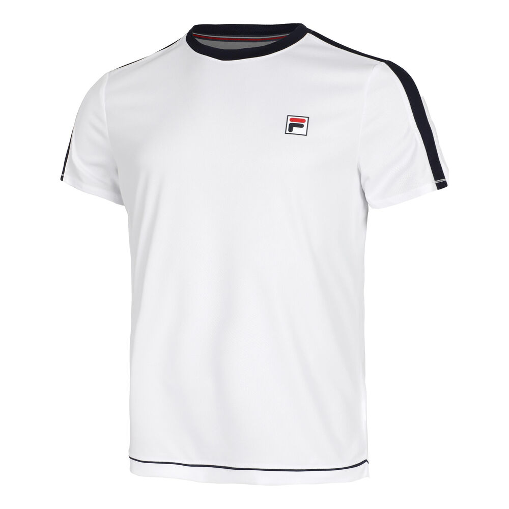 Fila Elias Camiseta De Manga Corta Hombres-Blanco,Azul Oscuro