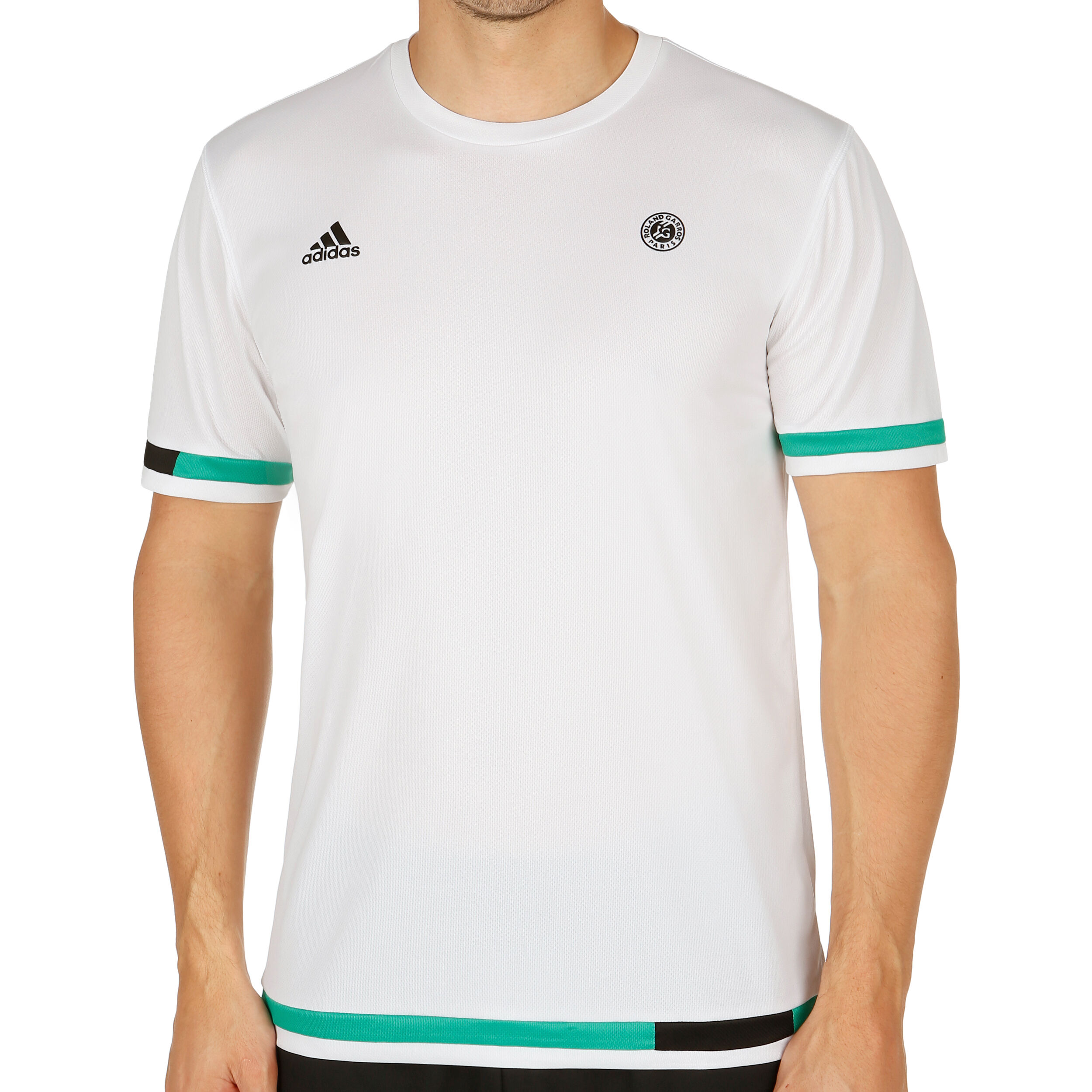 Camiseta De Hombres Roland Adidas Garros Blanco Manga Corta DHIE29