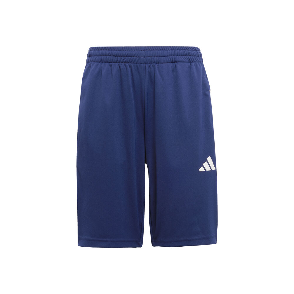 adidas Training Essentials 3 Stripes 8in Shorts Niños-Azul Oscuro,Blanco