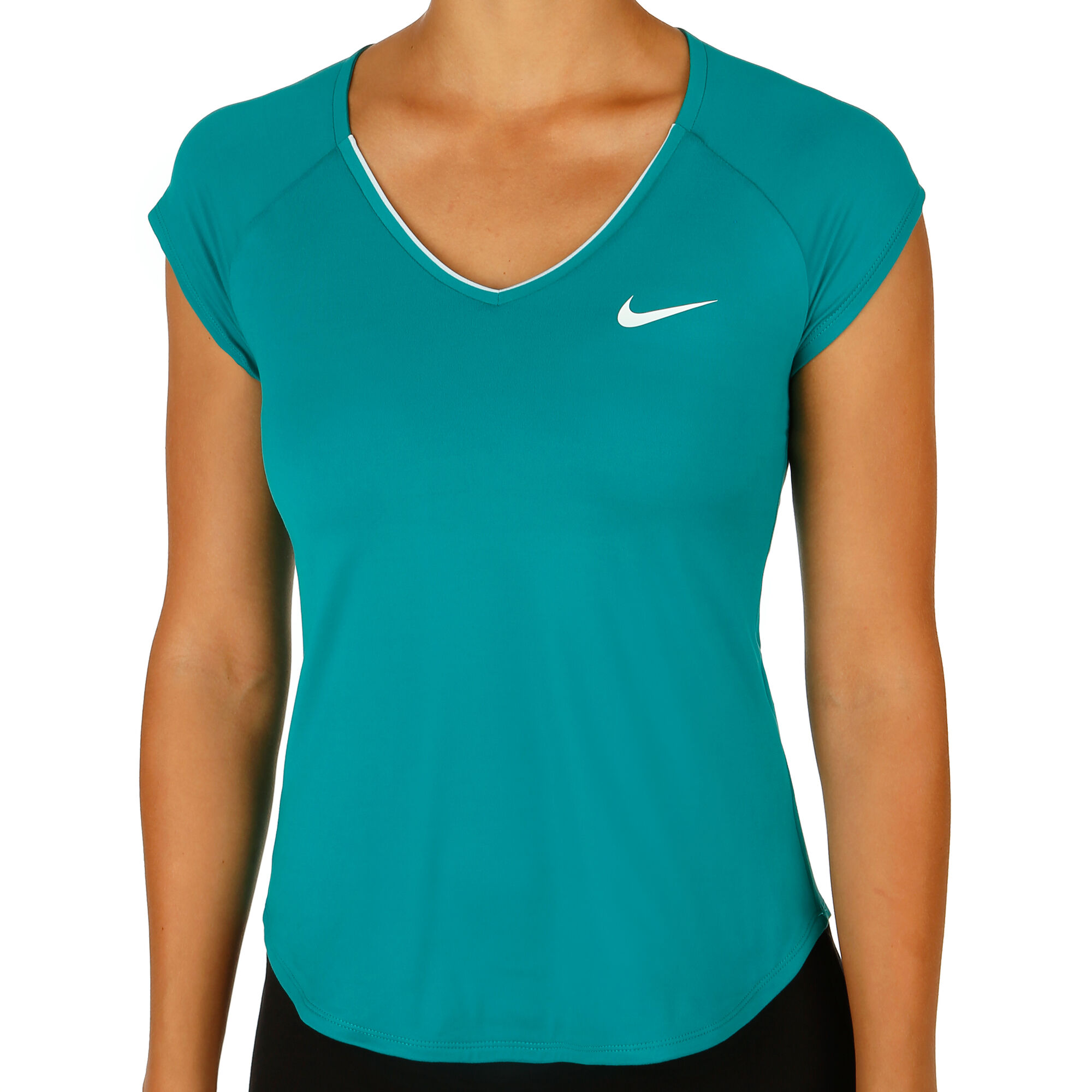 Nike Pure Camiseta De Manga Corta Mujeres Color Petróleo, Blanco compra online | Tennis-Point