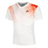 Topspin Camiseta De Manga Corta Hombres-Blanco,Rojo