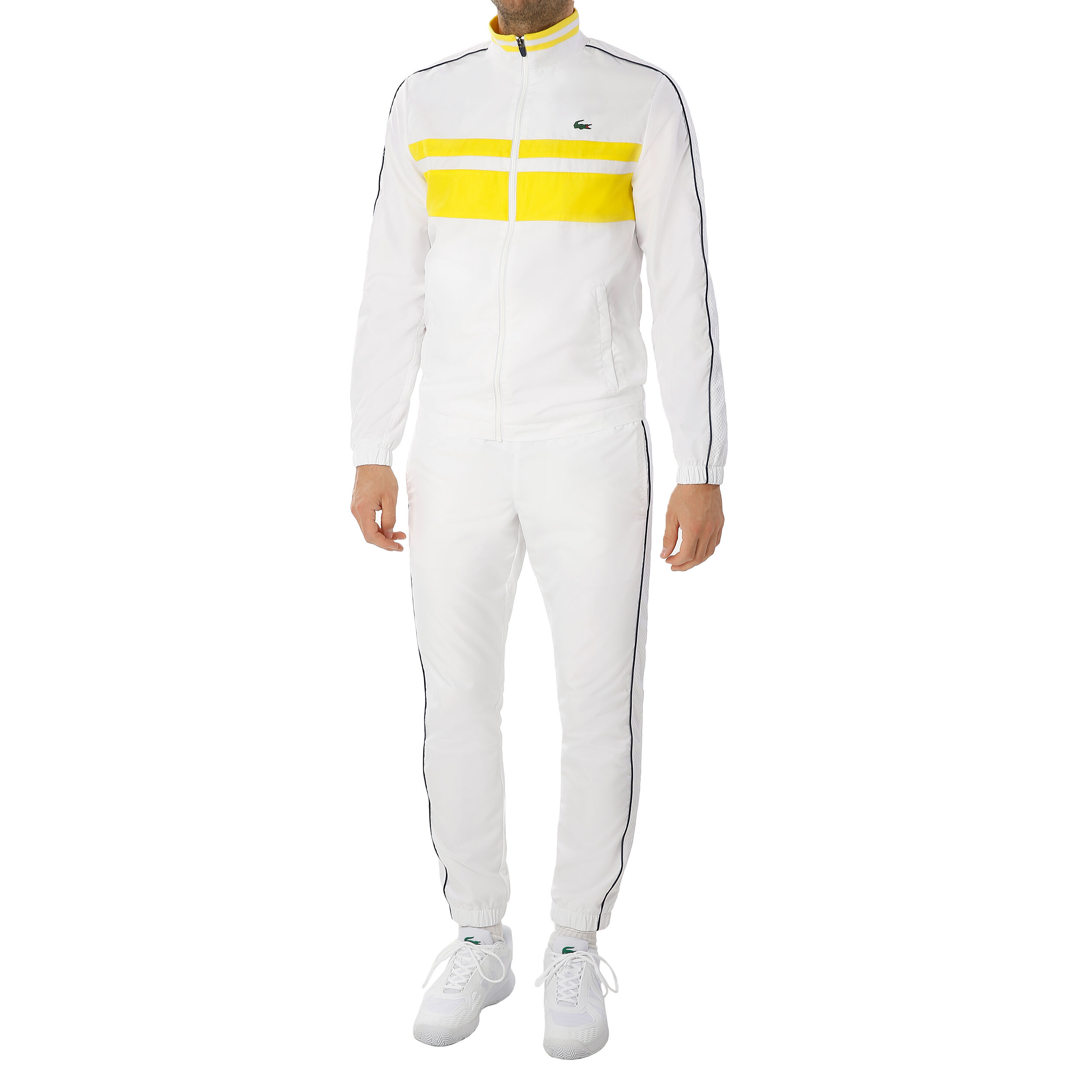 Buy Lacoste Chandal Hombres Blanco Amarillo online Tennis Point ES
