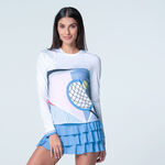 Ropa Lucky in Love Lucky in Love Linen Intuition Camiseta De Manga Larga Mujeres-Blanco,Multicolor