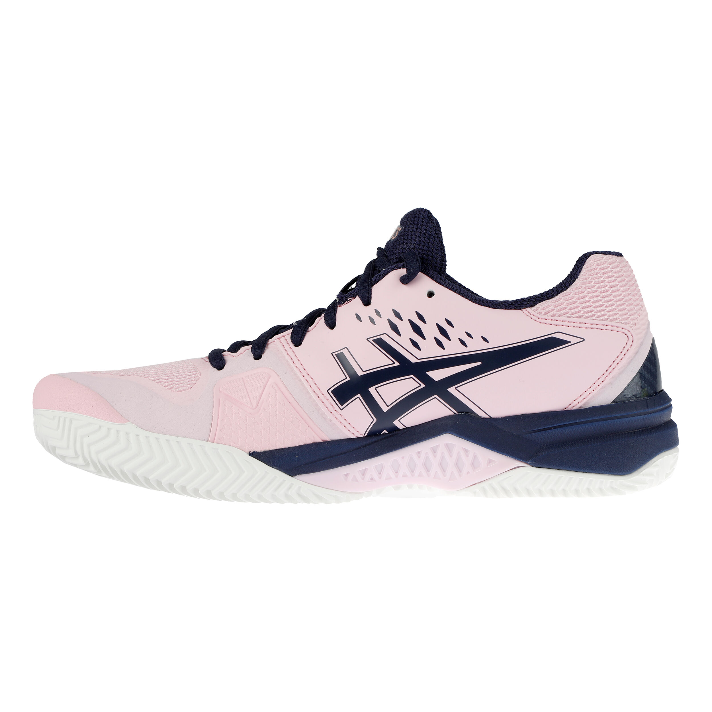 Gel Challenger 12 Clay Zapatilla Tierra Batida Mujeres Rosa Azul Oscuro