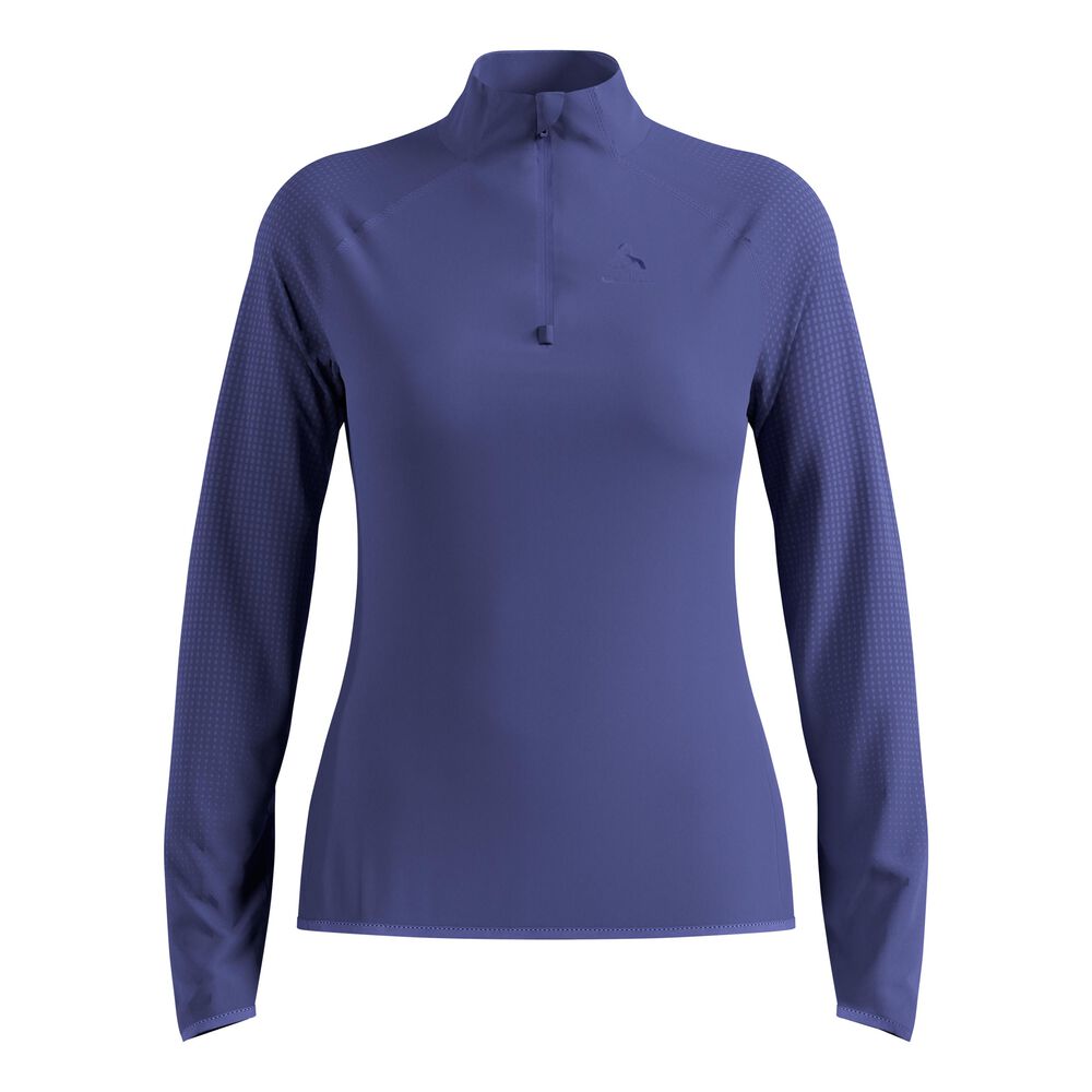 Odlo Zeroweight Warm Mid Layer 1/2 Zip Camiseta De Running Mujeres-Azul