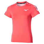 Ropa de tenis Mizuno Mizuno Daybreakers Printed Camiseta De Manga Corta Mujeres-Coral
