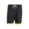 7in Club 2In1 Shorts Hombres-Negro,Verde Neón