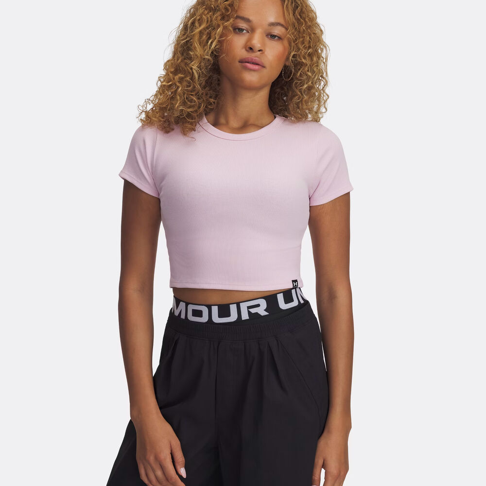 Under Armour Rival Rib Camiseta De Manga Corta Mujeres - Rosa