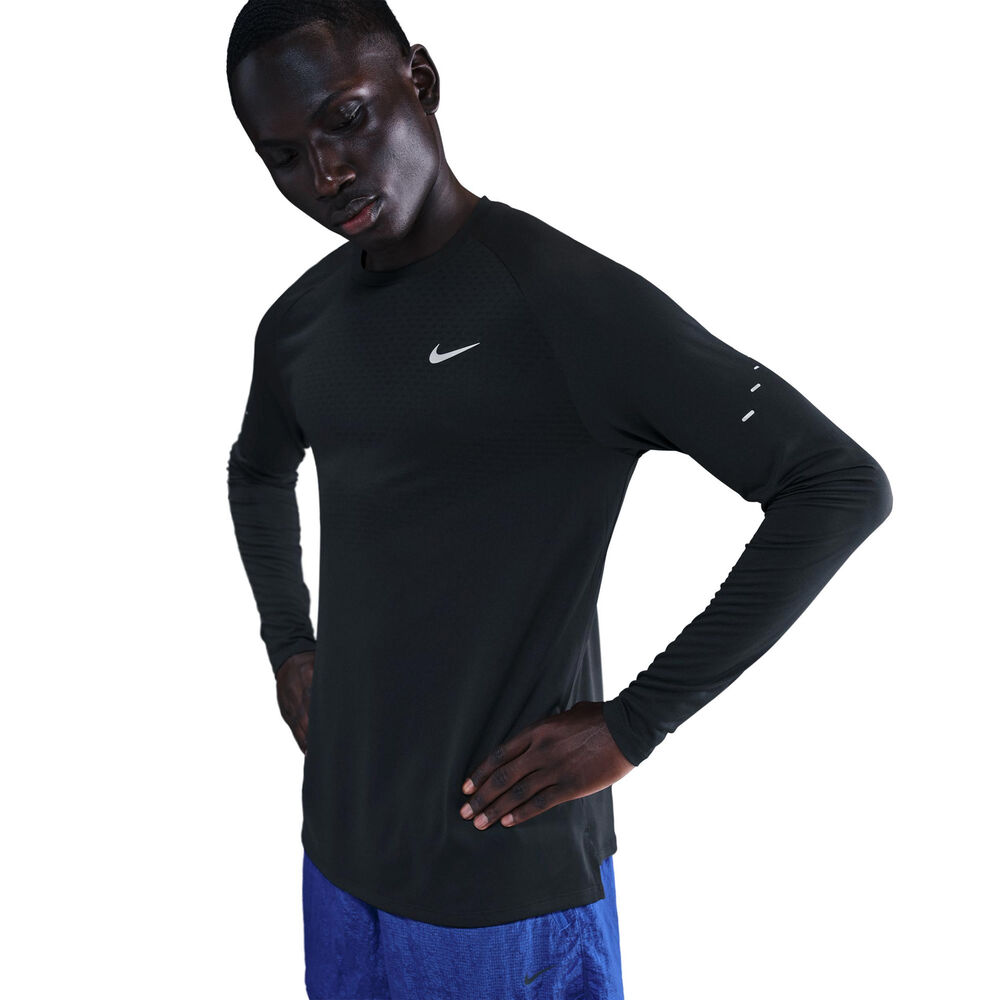 Nike Stride Camiseta de running Hombres - negro, plateado