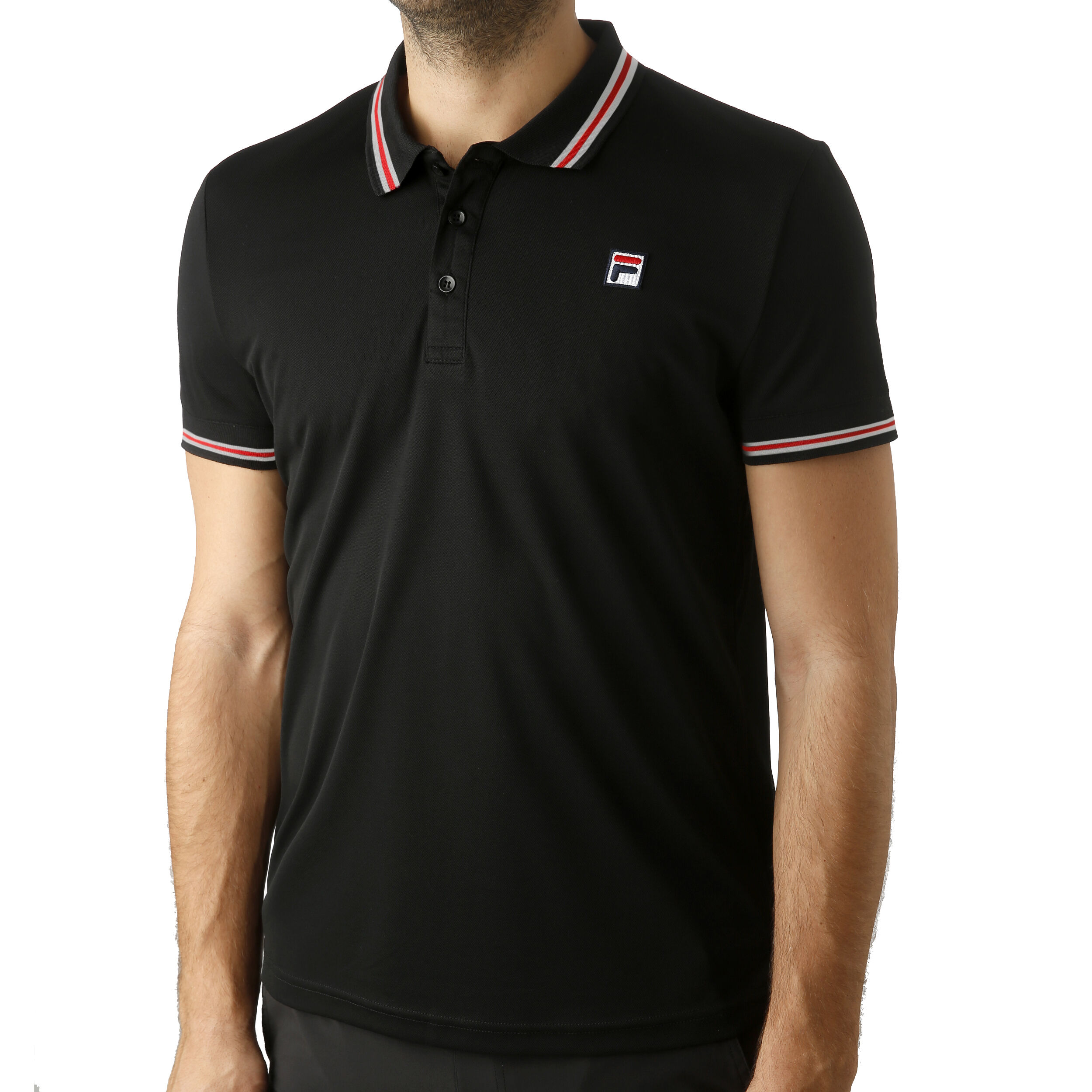 Buy Fila Piro Polo Hombres Negro Rojo online Tennis Point ES