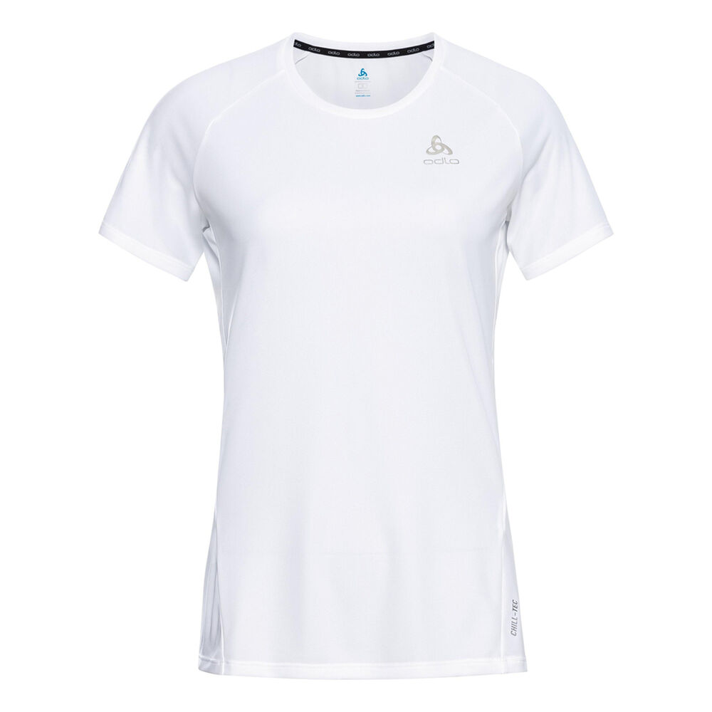 Odlo Crew Neck Essential Chill-Tech Camiseta De Running Mujeres - Blanco