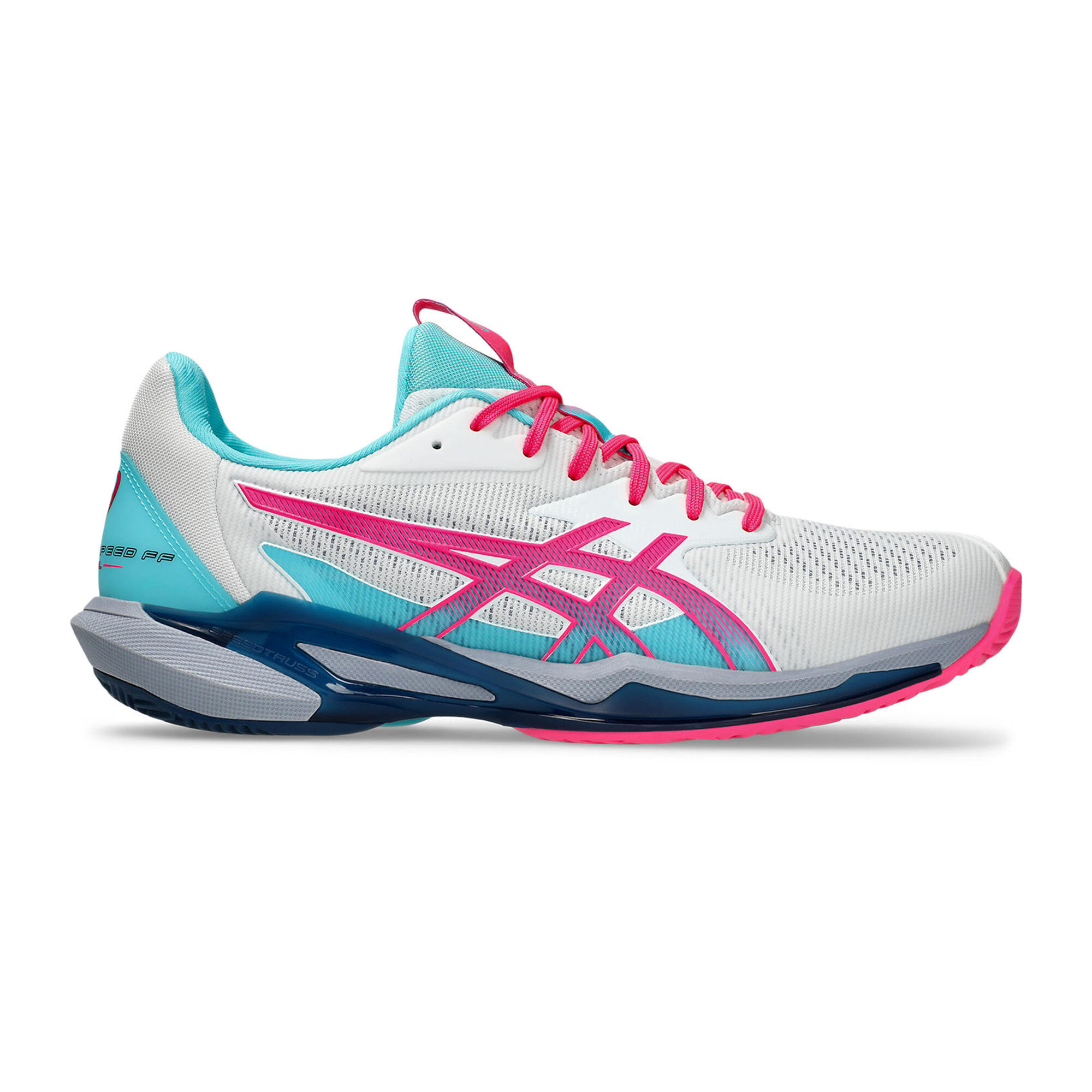 ASICS Solution Speed FF Zapatilla De Pádel Hombres-Blanco,Rosa