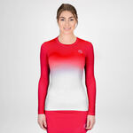Ropa BIDI BADU BIDI BADU Crew Gradiant Camiseta De Manga Larga Mujeres-Rojo,Blanco