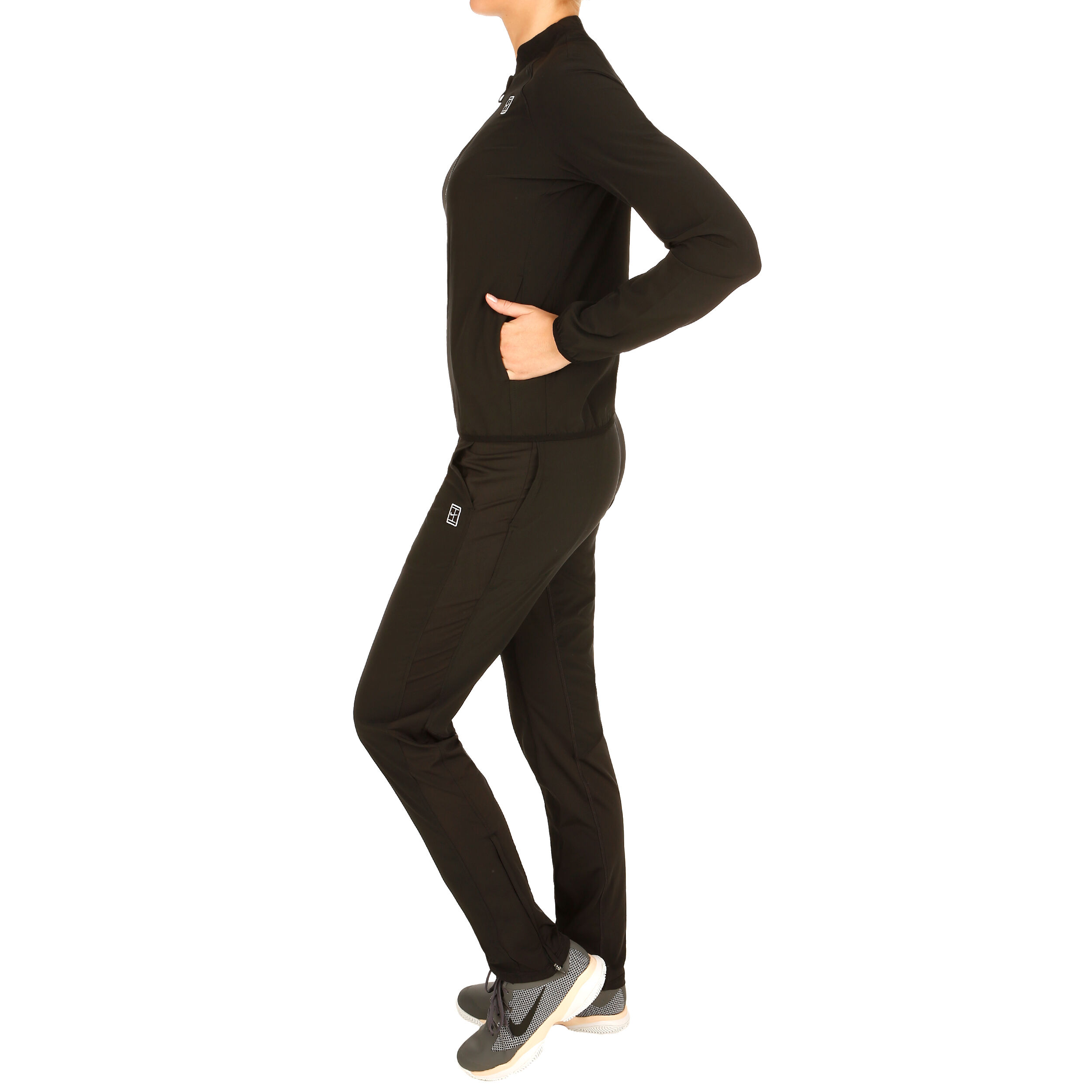 Buy Nike Court Woven Warm Up Chandal Mujeres Negro Blanco online Tennis Point ES