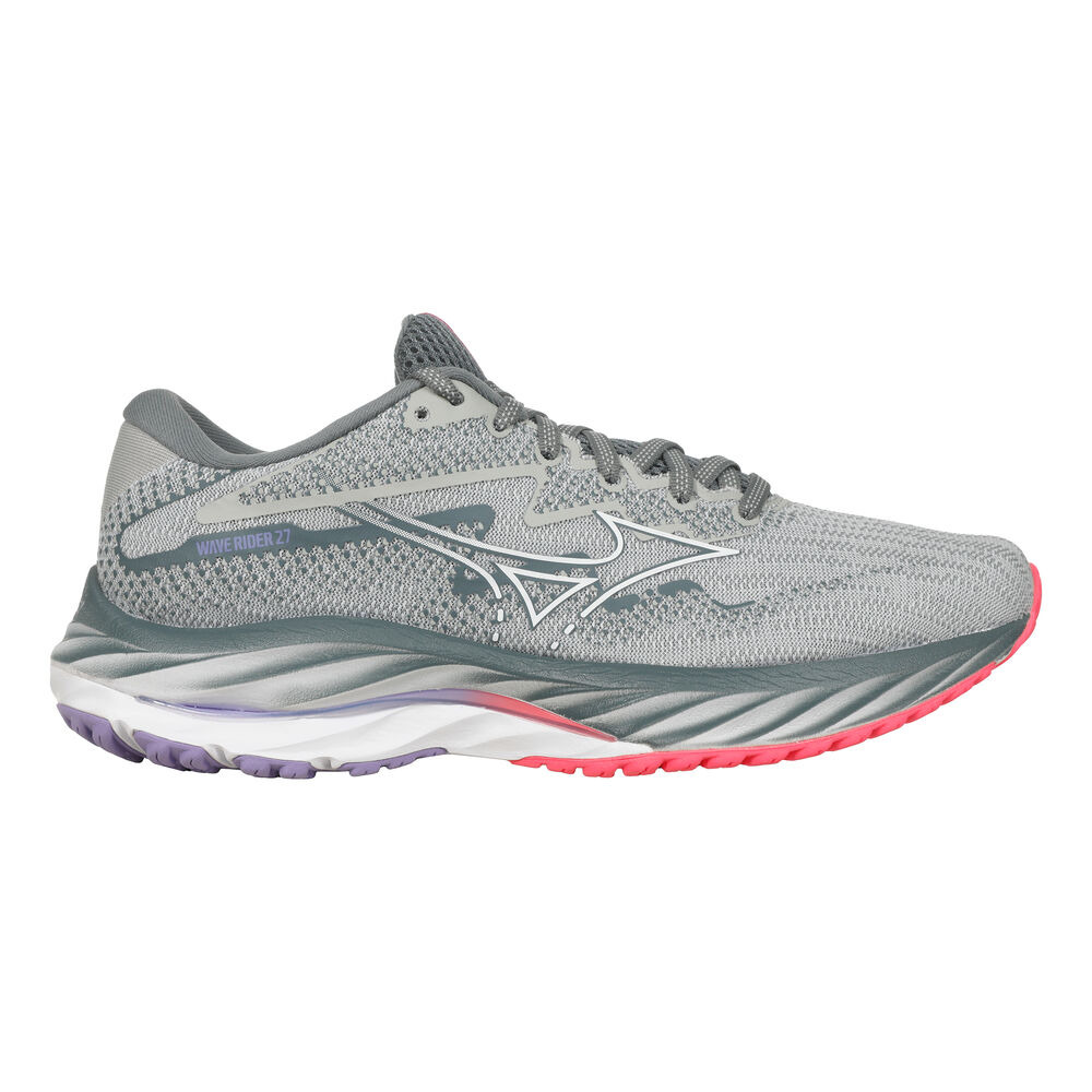 Mizuno Wave Rider 27 Zapatilla Neutral Mujeres - Gris, Lila