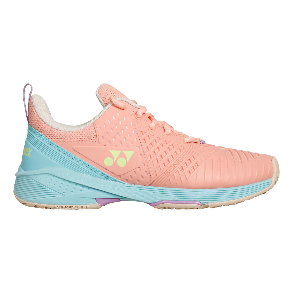 Yonex Sonicage 3 Zapatilla Tierra Batida Mujeres - Coral, Turquesa