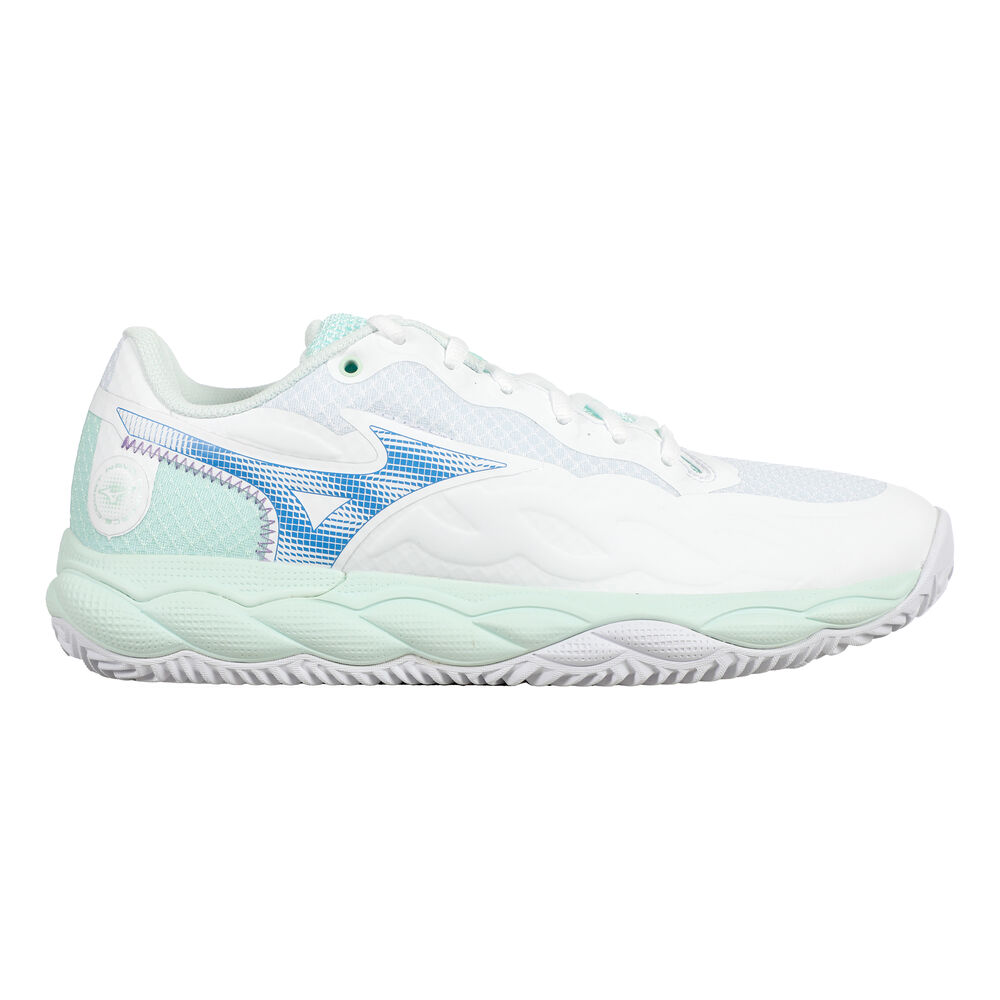 Mizuno Wave Enforce Court Zapatilla Tierra Batida Mujeres - Blanco, Mint