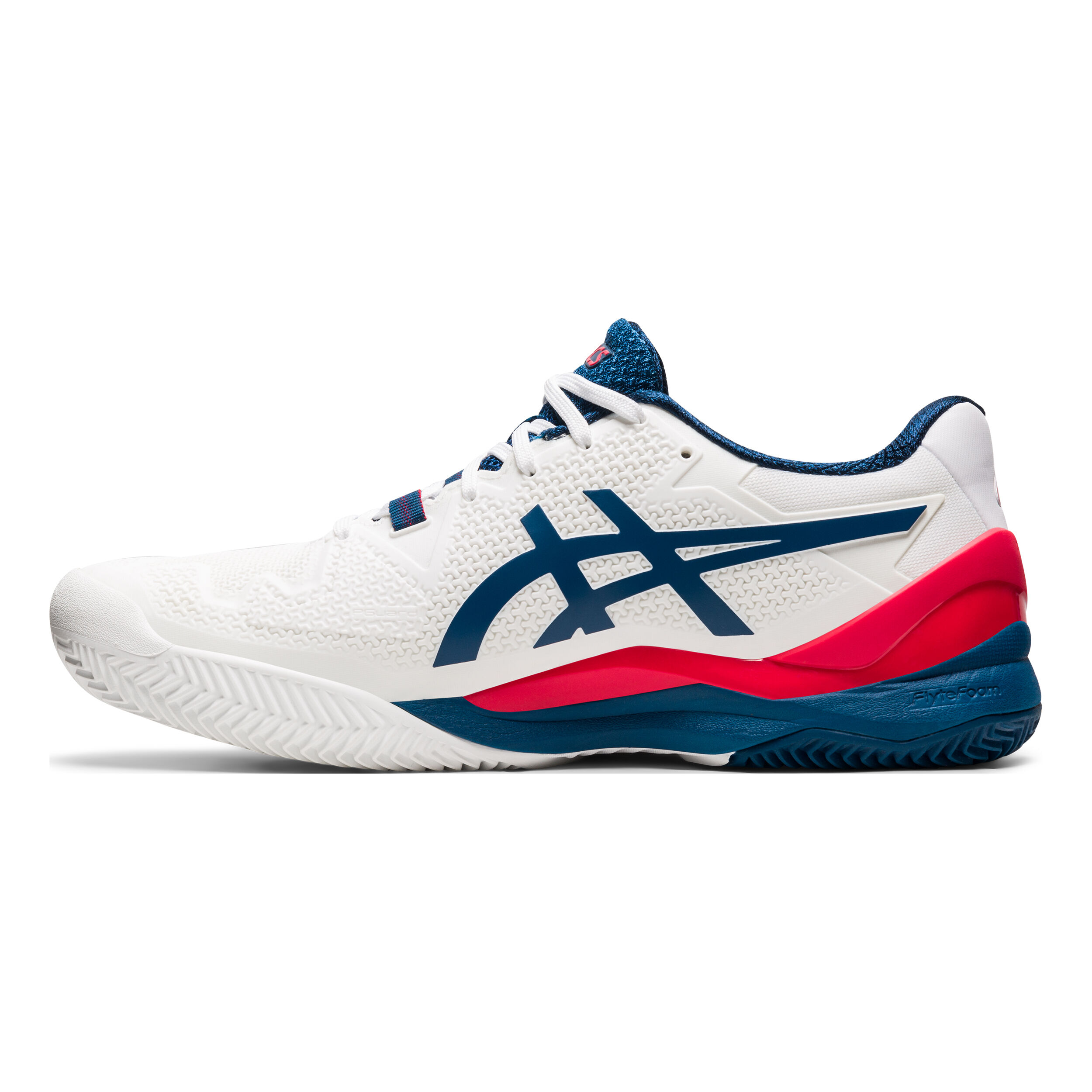 Gel Resolution 8 Clay Zapatilla Tierra Batida Hombres Blanco Azul