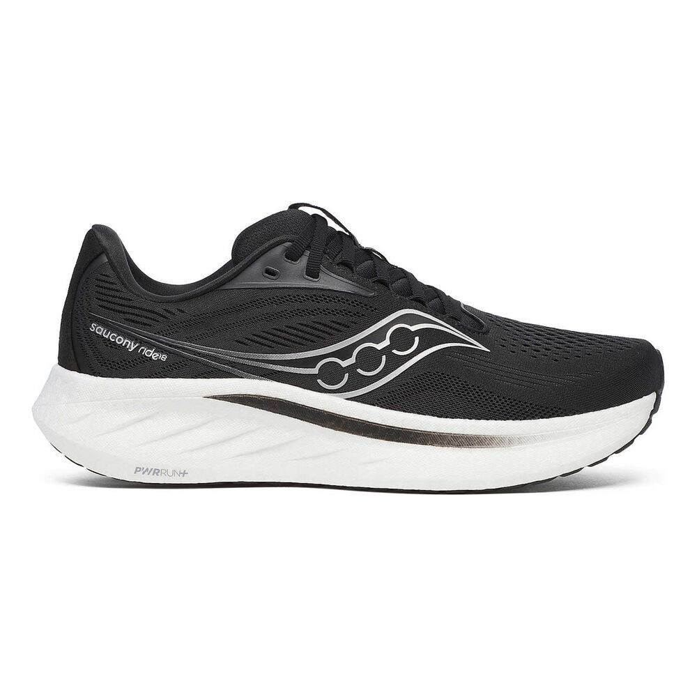 Saucony Ride 18 Zapatilla Neutral Hombres - Negro, Blanco
