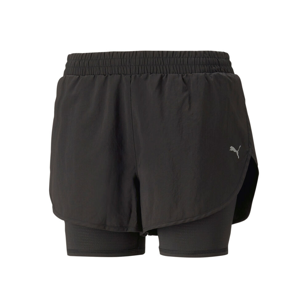 Puma Run Favorite Woven 2in1 3in Pantalones Cortos Mujeres - Negro