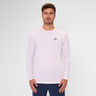 Crew Roundneck Camiseta De Manga Larga Hombres-Blanco