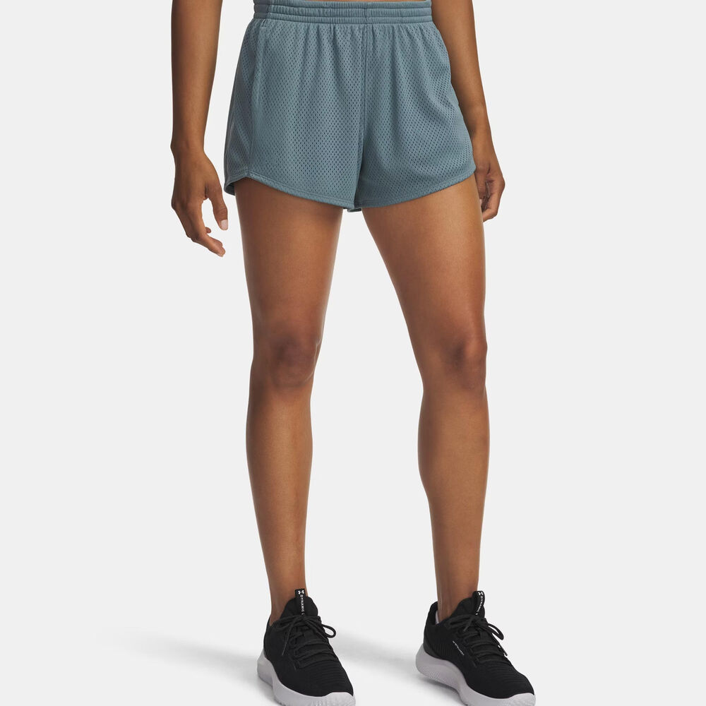 Under Armour Tech Play Up Mesh Shorts Mujeres-azul-gris