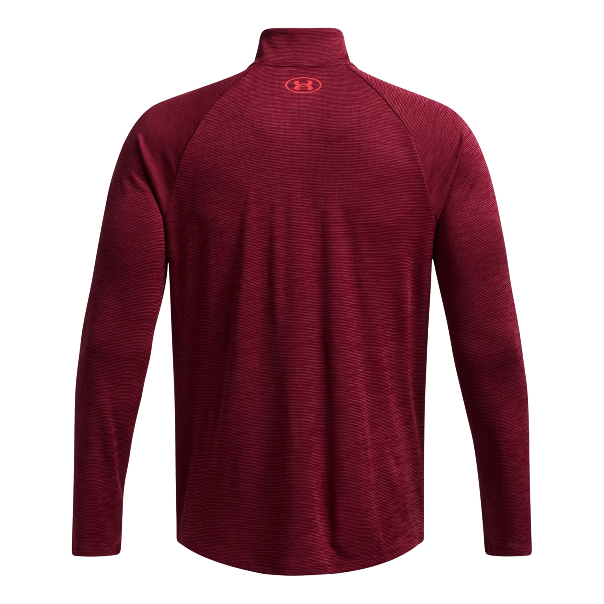 Tech Textured 1/2 Zip Camiseta De Manga Larga Hombres - Rojo Vino