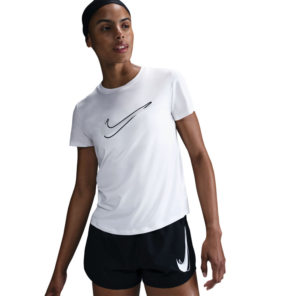 Nike Swoosh Camiseta De Running Mujeres-Blanco