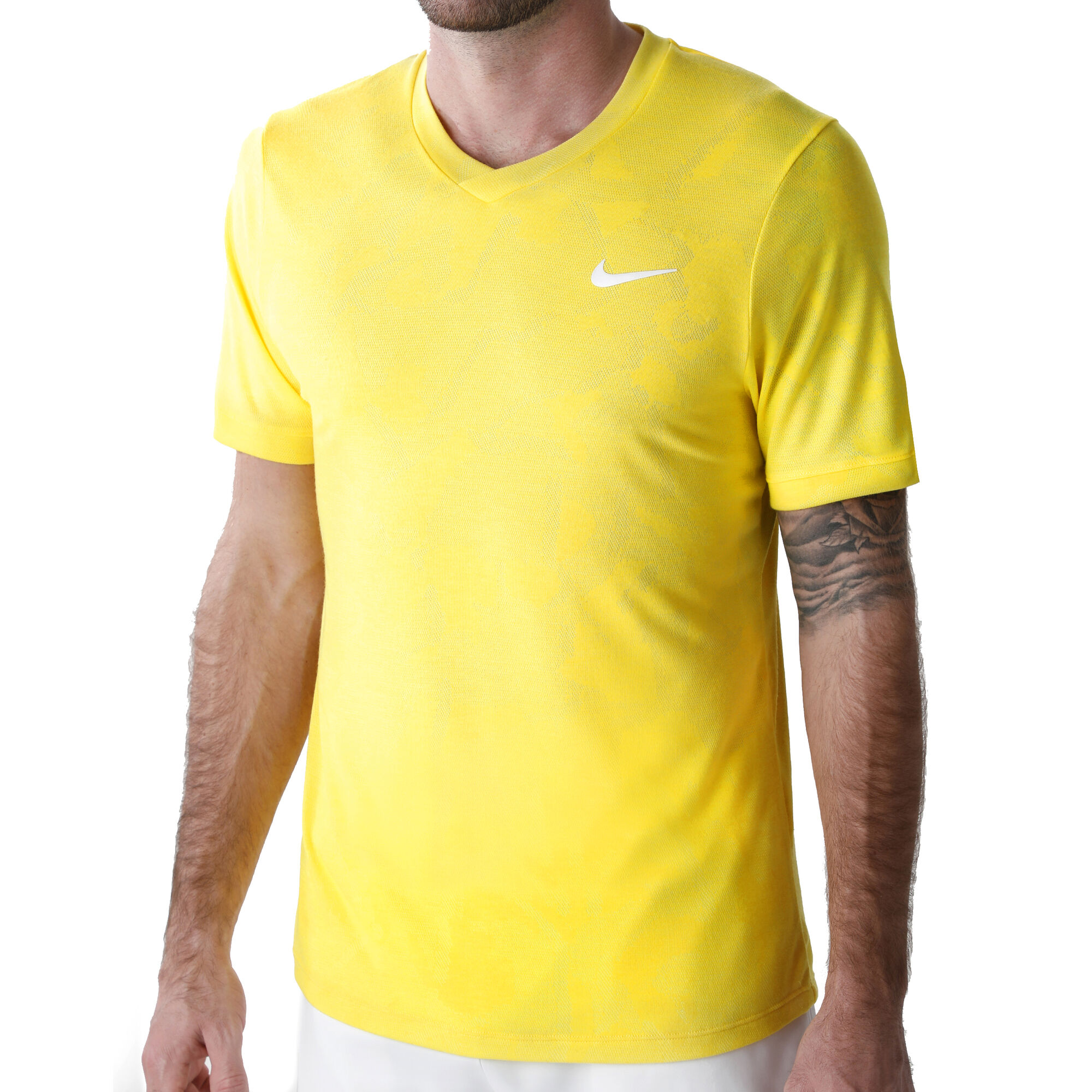 Nike Court Dry Challenger De Manga Hombres - Amarillo, Blanco online |