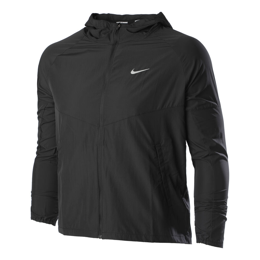 Nike Miler Jacket Chaqueta para correr Hombres-negro, plateado